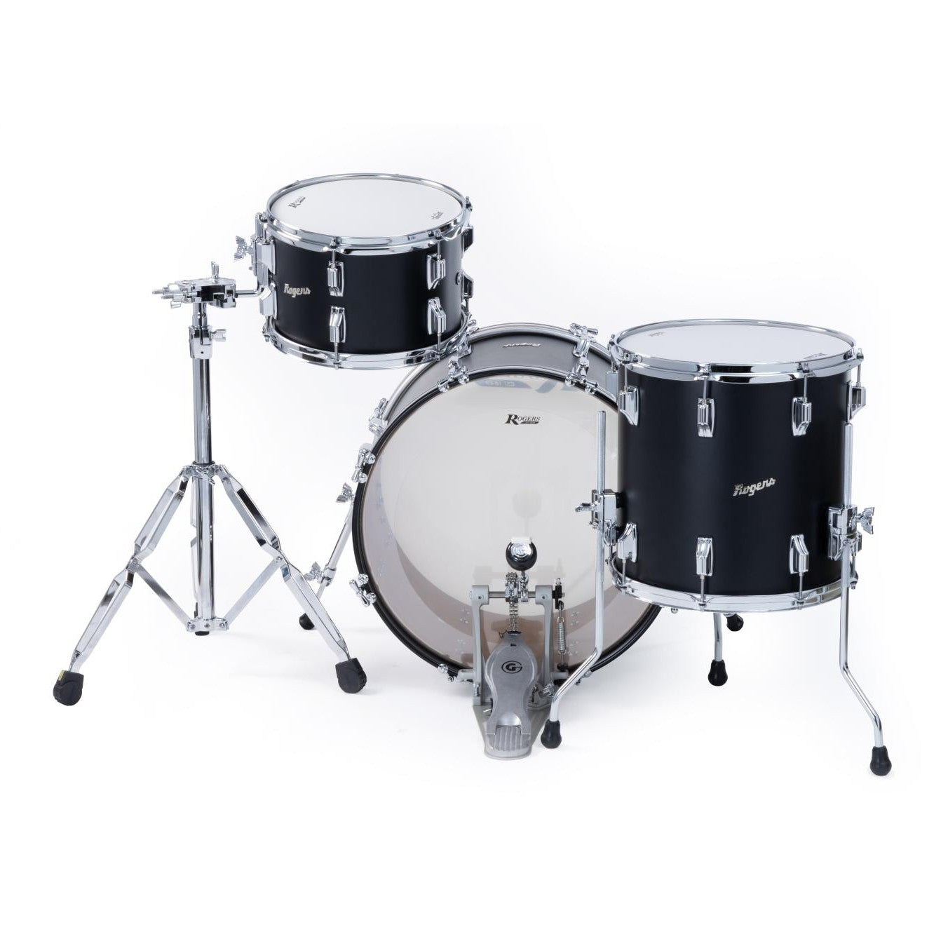 Rogers Dayton 3pc Drum Set 20/12/14 Satin Black Lacquer - Drum Center Of Portsmouth
