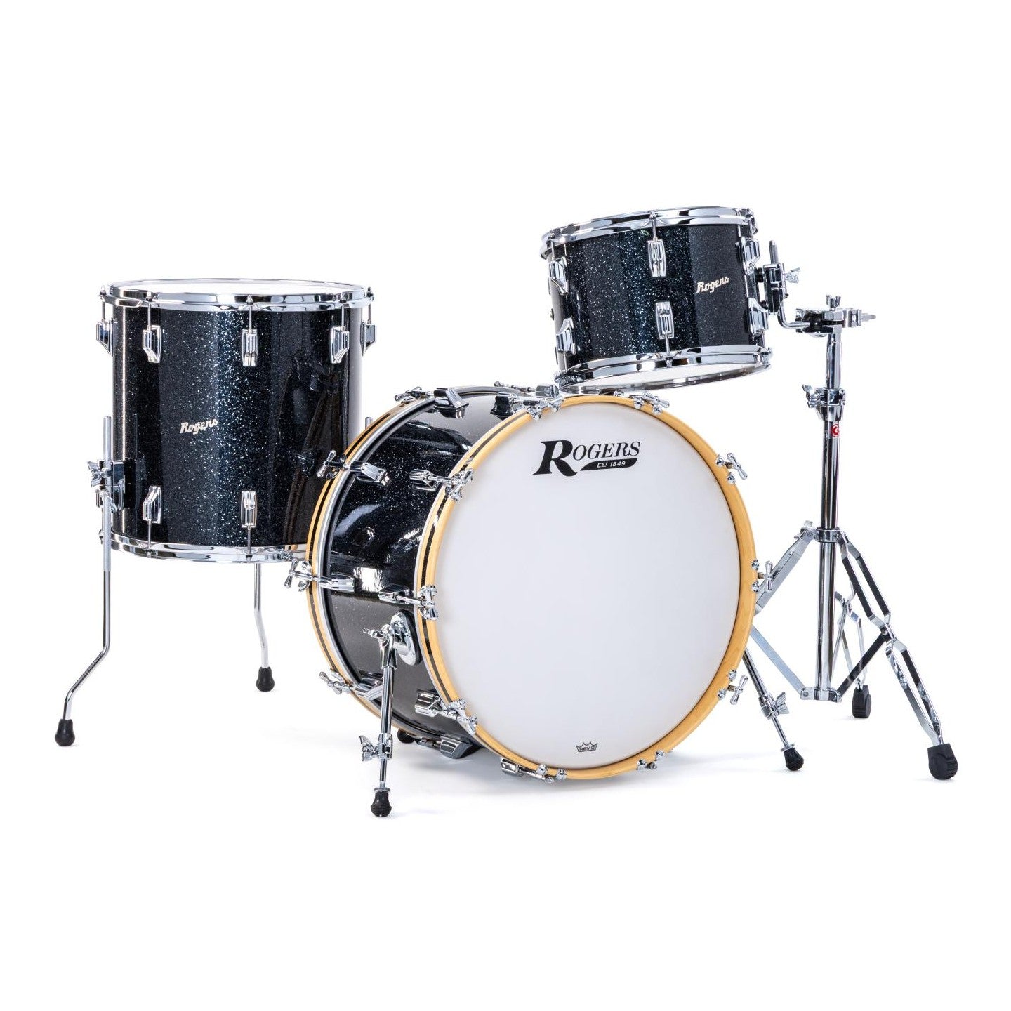 Rogers Dayton 3pc Drum Set 22/13/16 Black Glass - Drum Center Of Portsmouth
