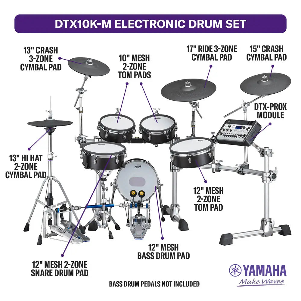 Yamaha DTX10K-M BF Electronic Drum Set Black Forest - Drum Center Of Portsmouth