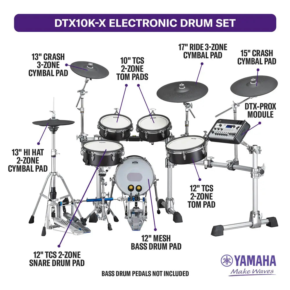 Yamaha DTX10K-X BF Electronic Drum Set Black Forest - Drum Center Of Portsmouth
