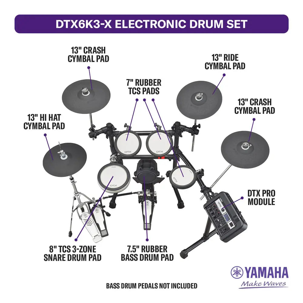 Yamaha DTX6K3-X Electronic Drum Set - Drum Center Of Portsmouth