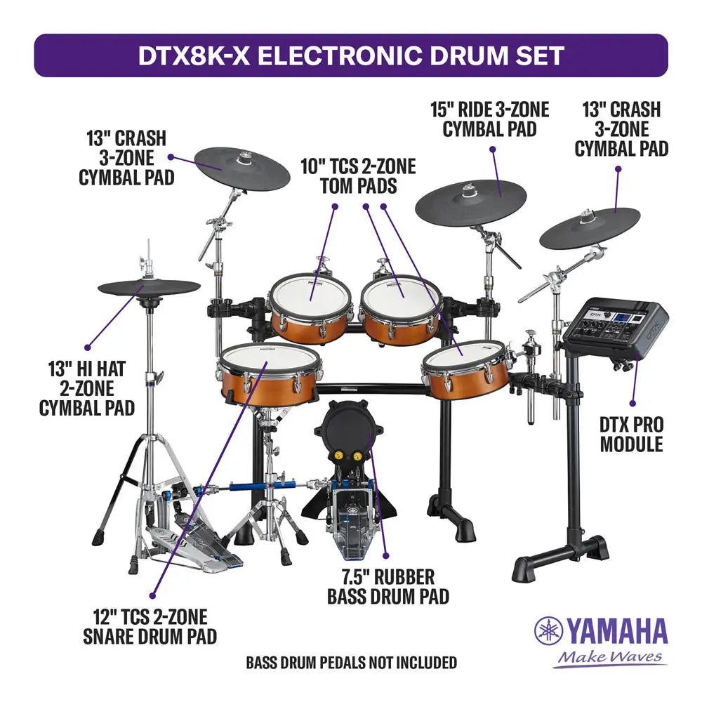 Yamaha DTX8K-X RW Electronic Drum Set Real Wood - Drum Center Of Portsmouth