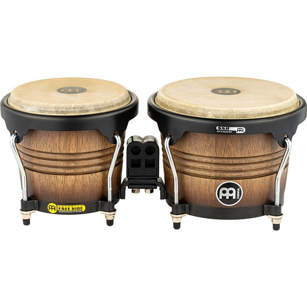 Meinl Free Ride Series Wood Bongos 6 3/4 & 8 Antique Tobacco Burst - Drum Center Of Portsmouth