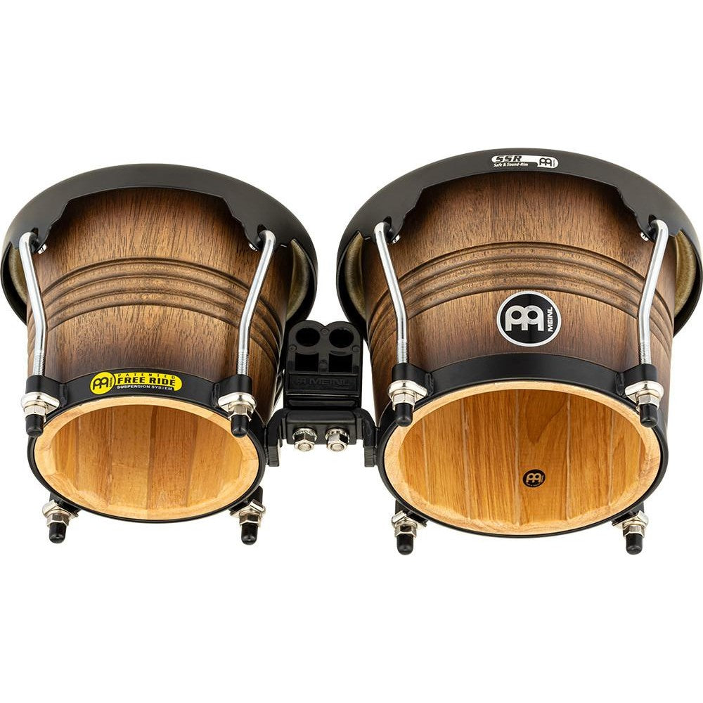 Meinl Free Ride Series Wood Bongos 6 3/4 & 8 Antique Tobacco Burst - Drum Center Of Portsmouth
