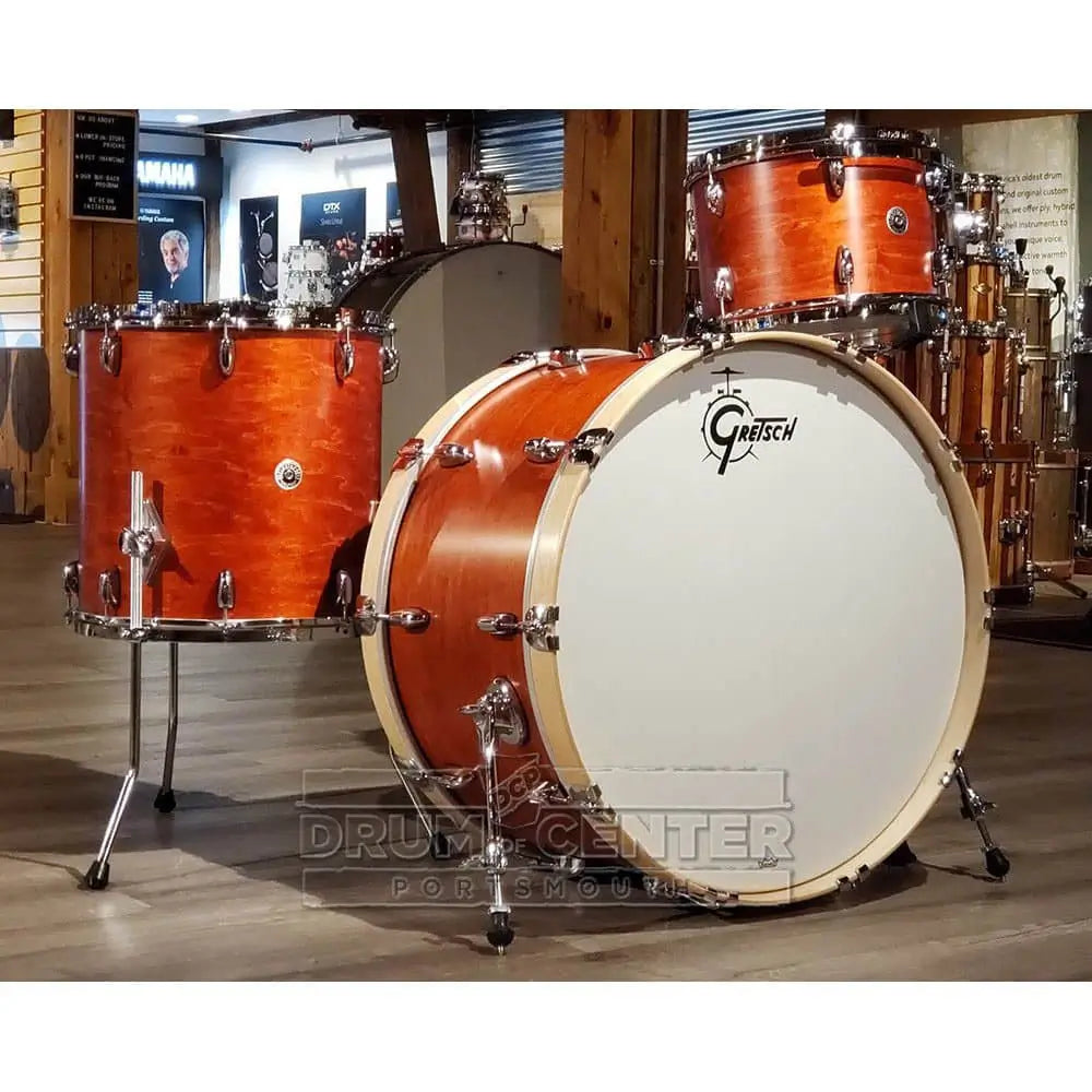 Used Gretsch Brooklyn 3pc Drum Set w/26BD Satin Burnt Orange - Excellent - Drum Center Of Portsmouth