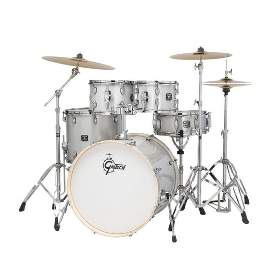 Gretsch Energy 5pc Drum Set w/Hardware & Paiste Cymbals Silver Sparkle - Drum Center Of Portsmouth