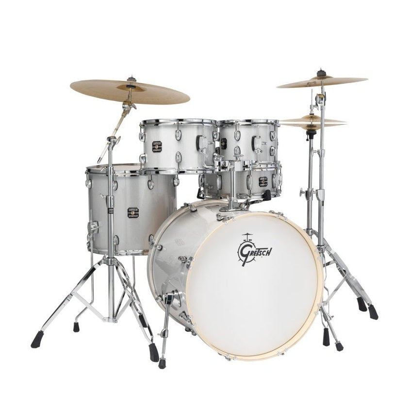 Gretsch Energy 5pc Drum Set w/Hardware & Paiste Cymbals Silver Sparkle - Drum Center Of Portsmouth