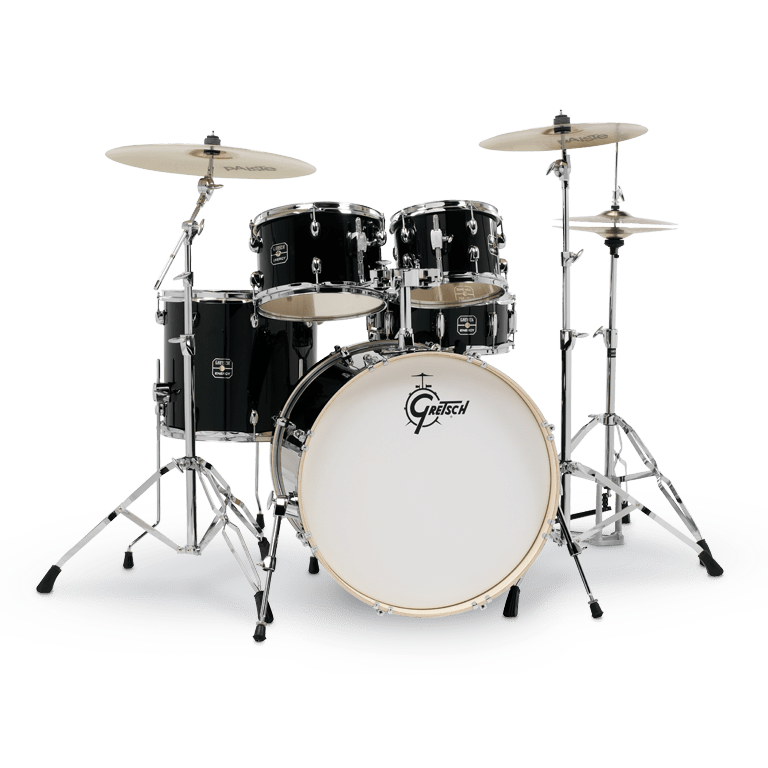 Gretsch Energy 5pc Drum Set w/Hardware & Paiste Cymbals Black - Drum Center Of Portsmouth