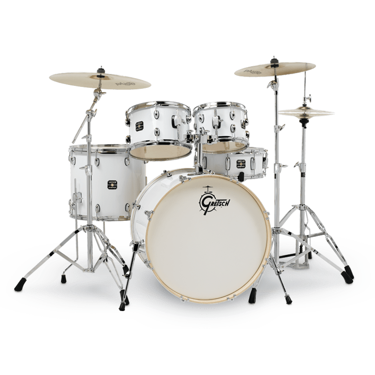 Gretsch Energy 5pc Drum Set w/Hardware & Paiste Cymbals White - Drum Center Of Portsmouth