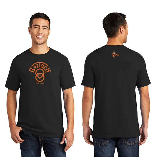 Gretsch 140th Anniversary Logo Short Sleeve T-Shirt Black, Large - Drum Center Of Portsmouth