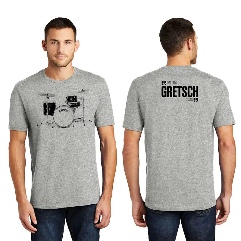 Gretsch Broadkaster Kit Short Sleeve T-Shirt Gray, X-Large - Drum Center Of Portsmouth