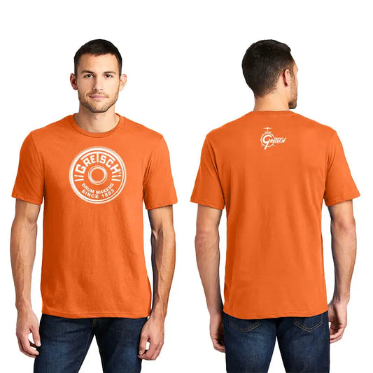 Gretsch Round Badge Short Sleeve T-Shirt Orange, Medium - Drum Center Of Portsmouth