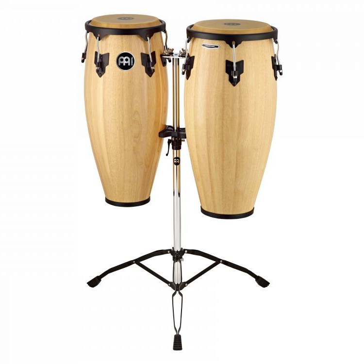 Meinl Headliner Wood Congas 10 & 11 Set, Incl. Double Braced Tripod Stand Natural - Drum Center Of Portsmouth
