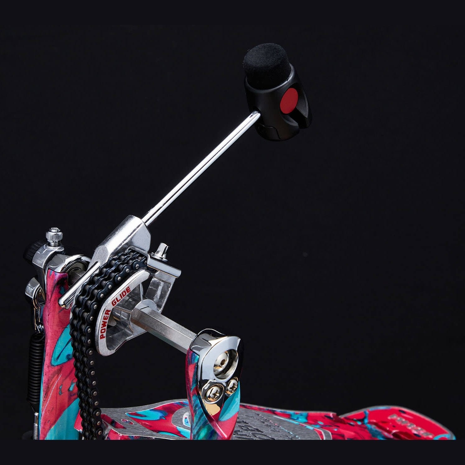 EMBARGOED UNTIL JAN 10 - Tama 50th Anniversary Iron Cobra Marble Coral Swirl Power Glide Single Pedal - Drum Center Of Portsmouth