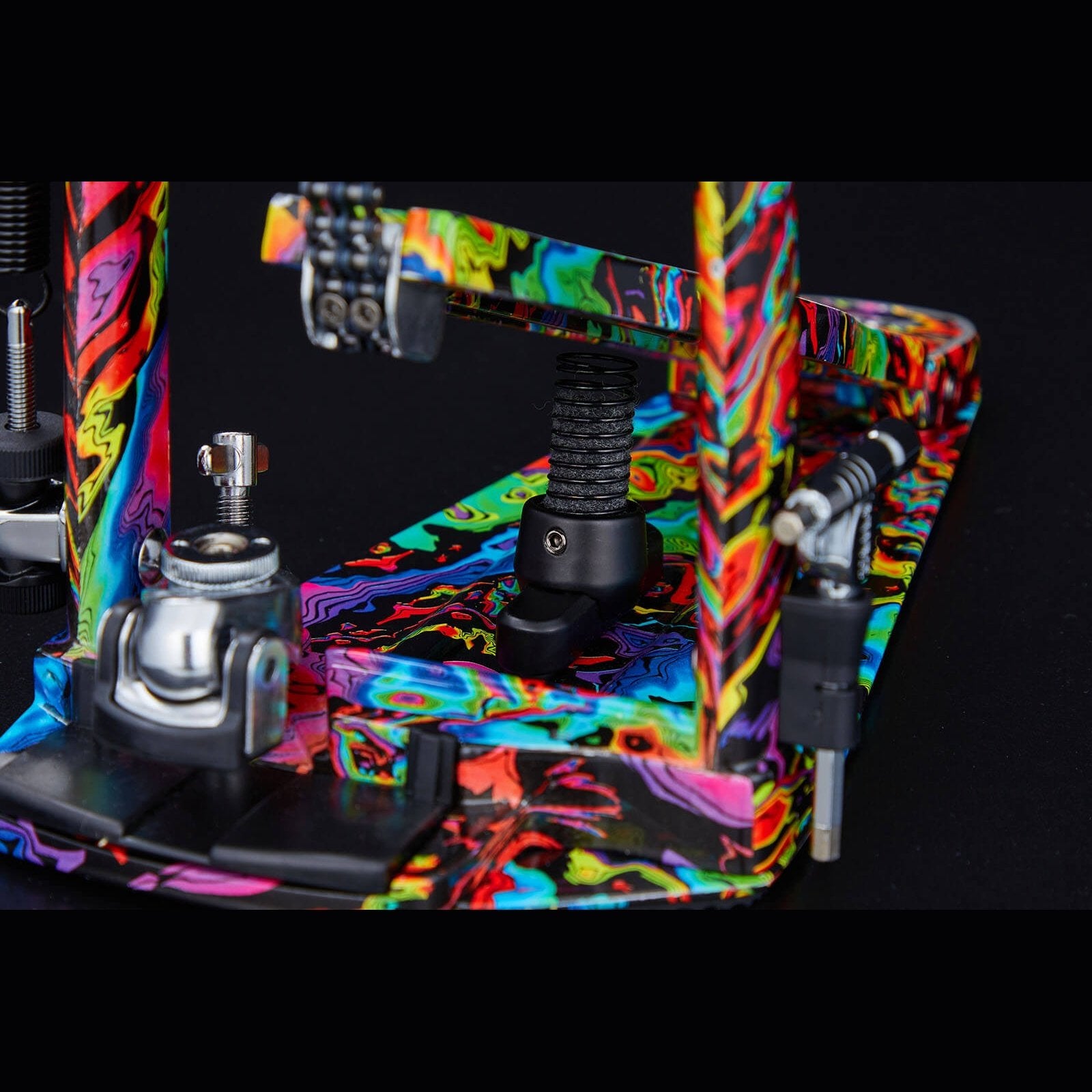 psychedelic pedals Tama 50th Anniversary Iron Cobra Marble Psychedelic Rainbow Power Glid