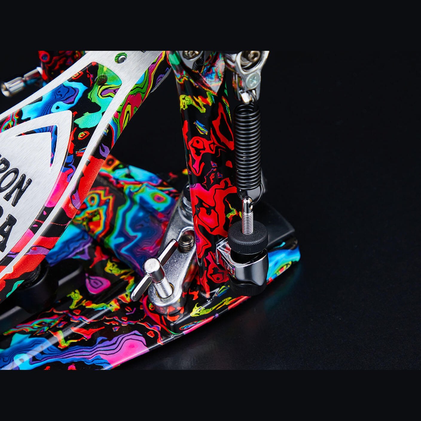 EMBARGOED UNTIL JAN 10 - Tama 50th Anniversary Iron Cobra Marble Psychedelic Rainbow Power Glide Single Pedal - Drum Center Of Portsmouth