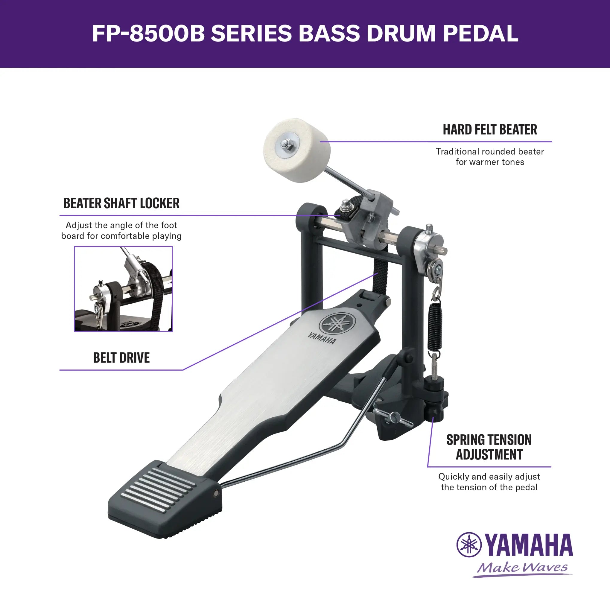 Yamaha FP-8500B Belt Drive Single Bass Drum Pedal