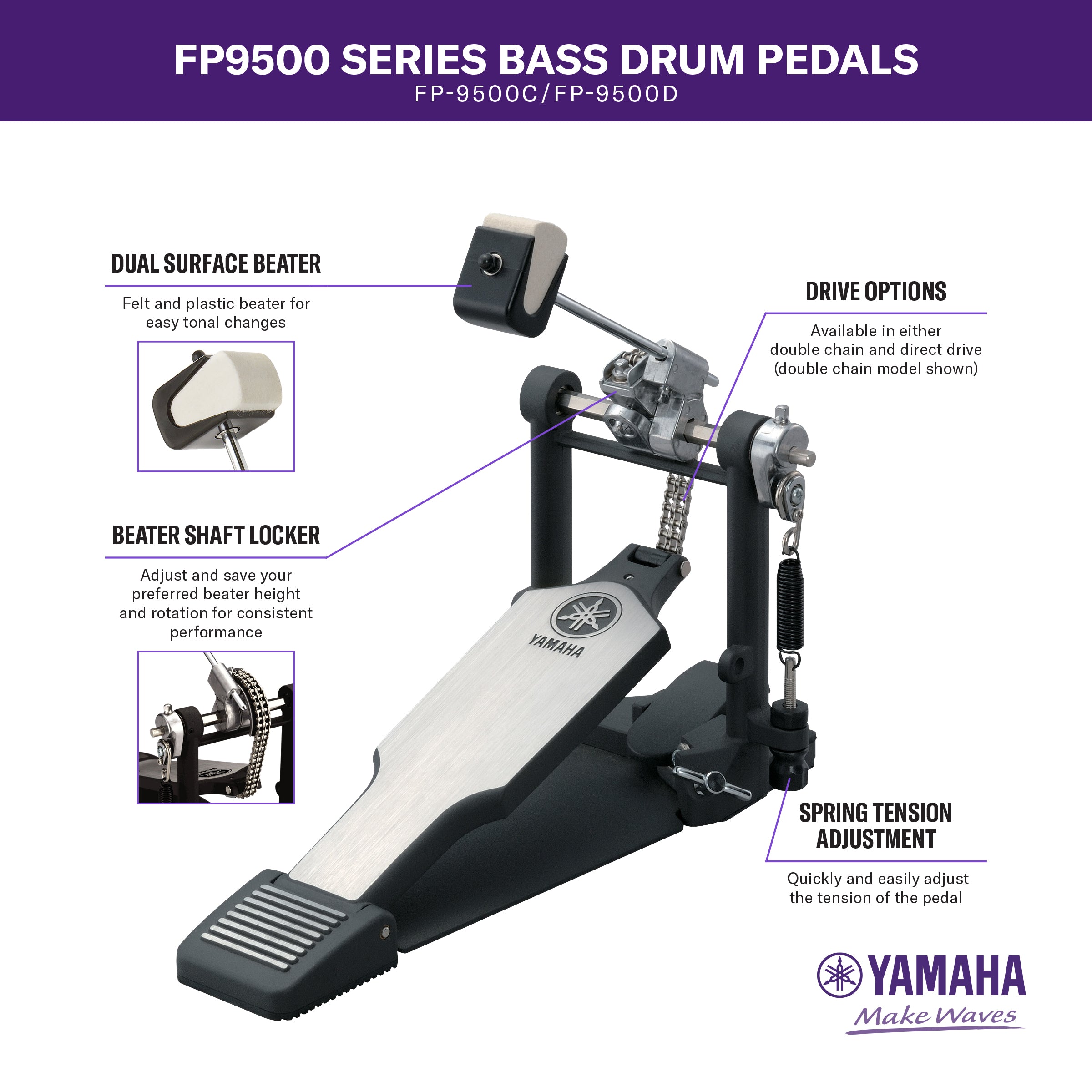 Yamaha FP-9500D 9500 Single Pedal Direct Drive - Drum Center Of Portsmouth