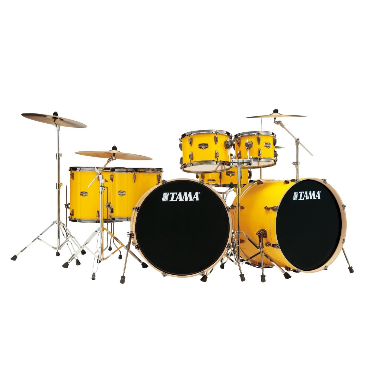 EMBARGOED - ENABLE SEP 30 @ 9PM - Tama Imperialstar 7pc Complete Double Bass Drum Set Electric Yellow - Drum Center Of Portsmouth