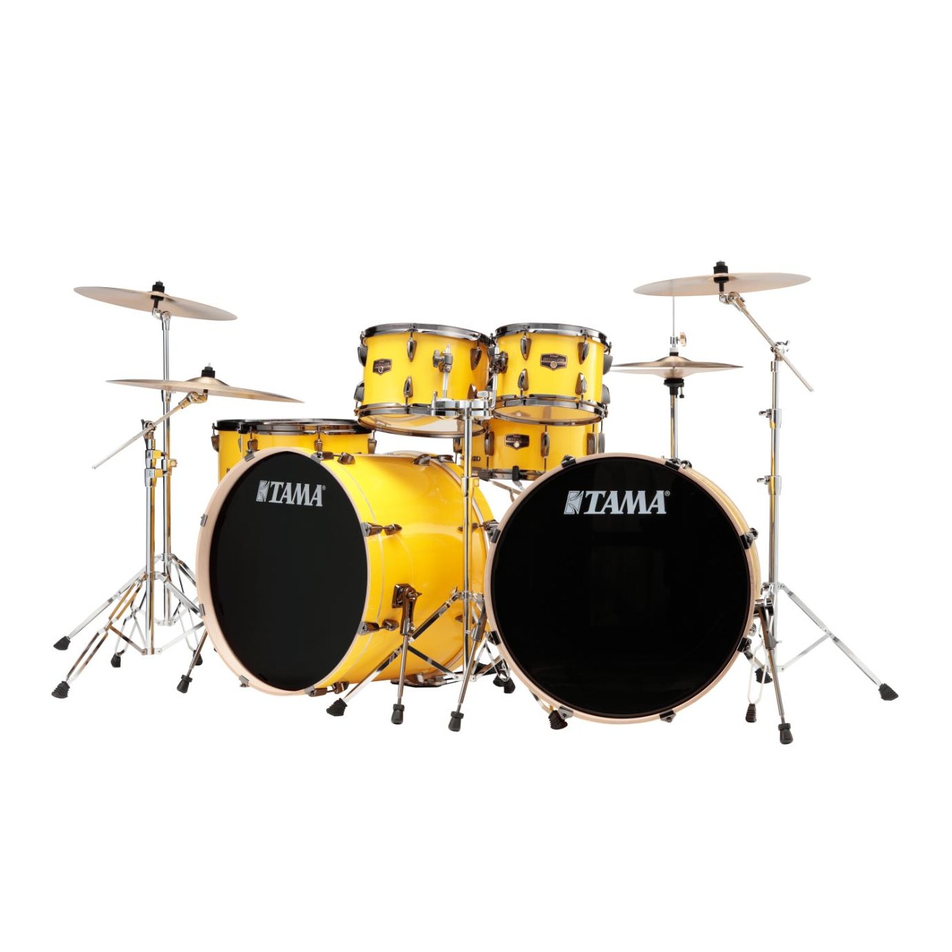EMBARGOED - ENABLE SEP 30 @ 9PM - Tama Imperialstar 7pc Complete Double Bass Drum Set Electric Yellow - Drum Center Of Portsmouth