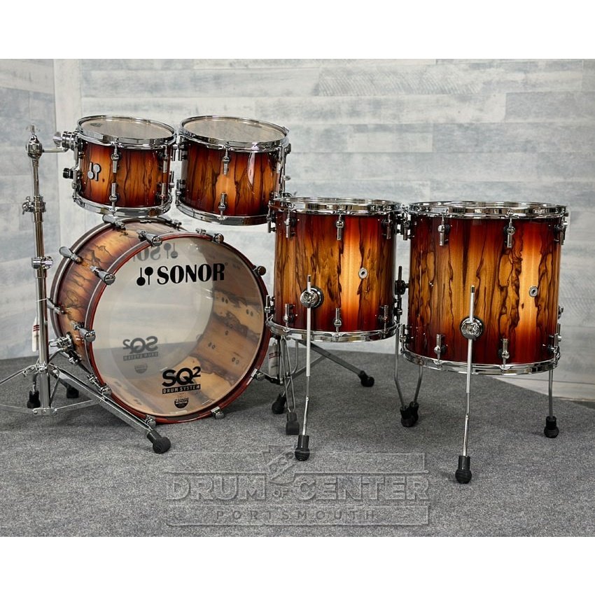 Sonor SQ2 Beech 5pc Drum Set Candy Red Burst Over African Marble - Drum Center Of Portsmouth