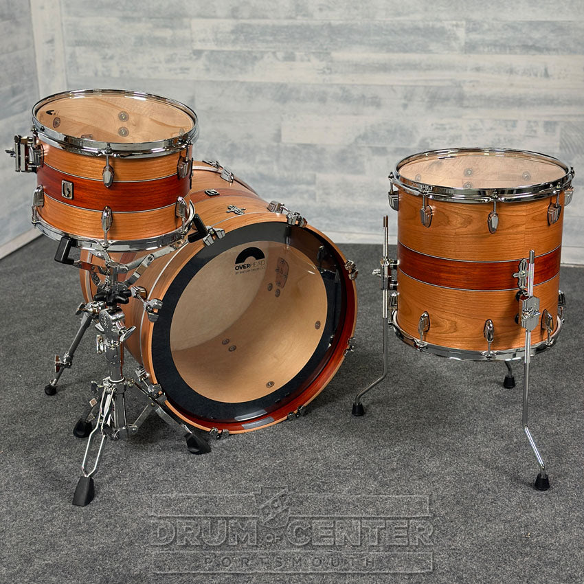British Drum Company Founder's Reserve Birch 3pc Drum Set Cherry/Padauk Veneer - Drum Center Of Portsmouth