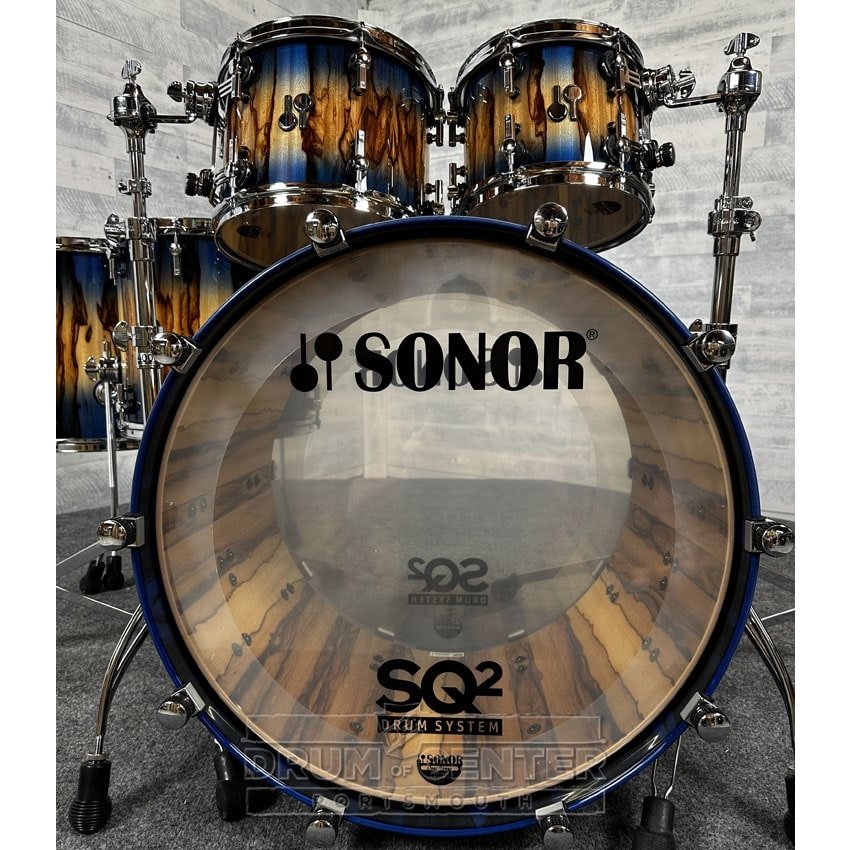 Sonor SQ2 Beech 5pc Drum Set Candy Blue Burst Over African Marble - Drum Center Of Portsmouth