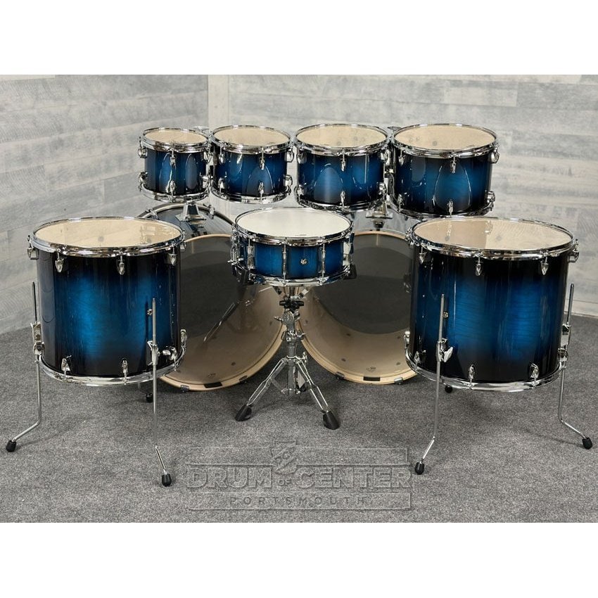 Yamaha Stage Custom Birch 9pc Drum Set (22" Double Bass) Deep Blue Sunburst - Drum Center Of Portsmouth