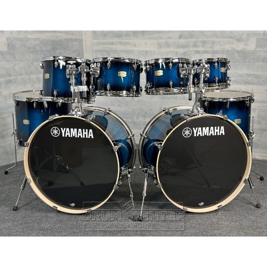 Yamaha Stage Custom Birch 8pc Drum Set (24" Double Bass) Deep Blue Sunburst - Drum Center Of Portsmouth