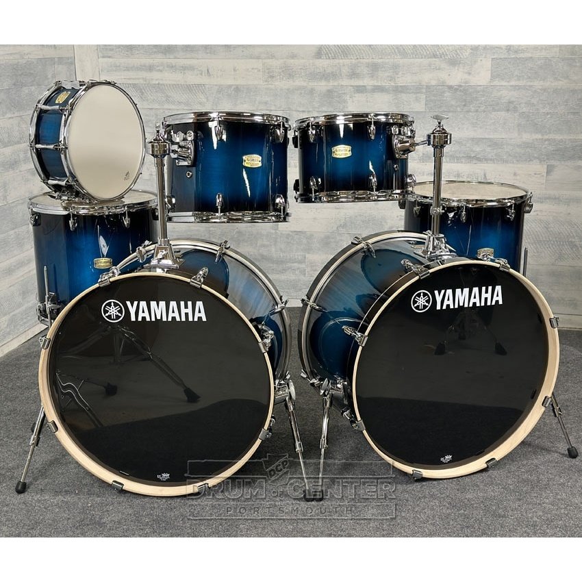 Yamaha Stage Custom Birch 7pc Drum Set (24" Double Bass) Deep Blue Sunburst - Drum Center Of Portsmouth