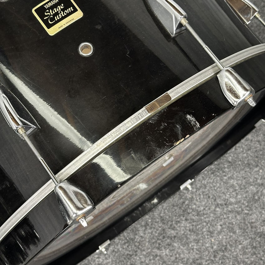Used Yamaha Stage Custom 5pc Drum Set Transparent Black w/ Mount - Fair - Drum Center Of Portsmouth