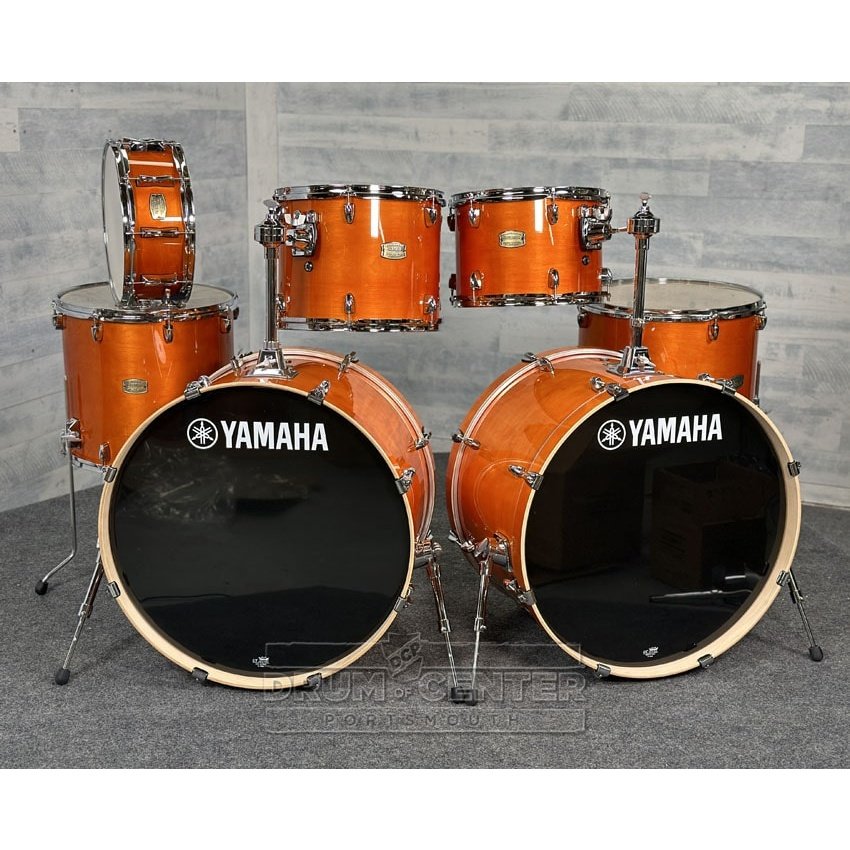 Yamaha Stage Custom Birch 7pc Drum Set (24" Double Bass) Honey Amber - Drum Center Of Portsmouth