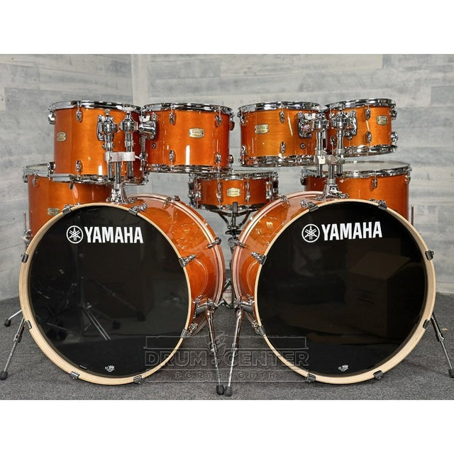 Yamaha Stage Custom Birch 9pc Drum Set (24" Double Bass) Honey Amber - Drum Center Of Portsmouth