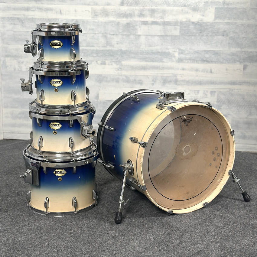 Used Peace 5pc Drum Set Blue to White Fade - Fair - Drum Center Of Portsmouth