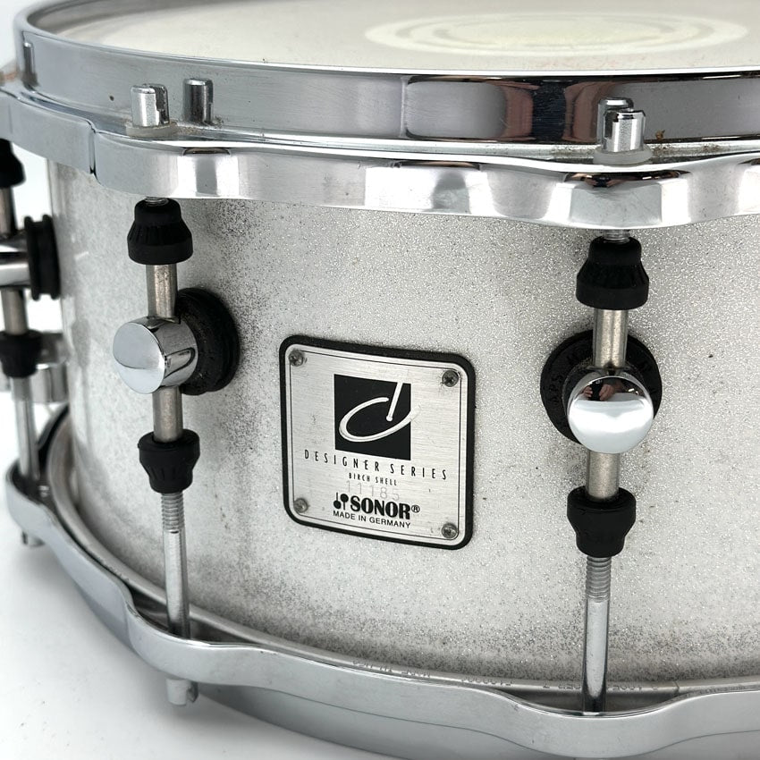 Used Sonor Designer Snare Drum - White Sparkle 14x6.5 - Very Good - Drum Center Of Portsmouth