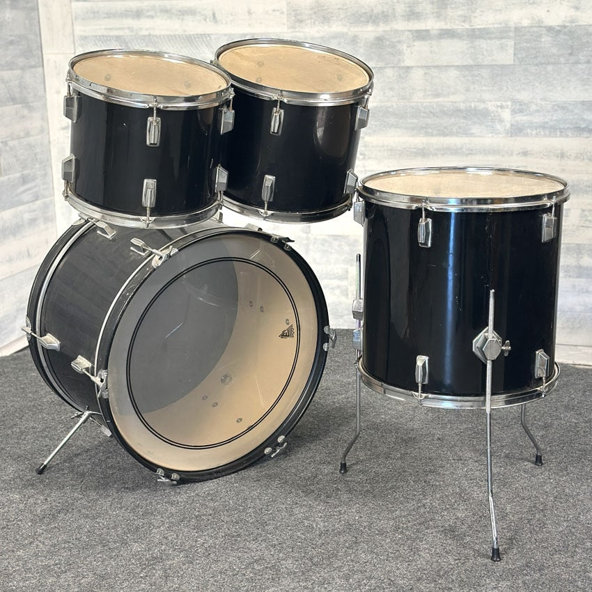 Used Percussion Plus 4pc Drum Set Black - Fair - Drum Center Of Portsmouth