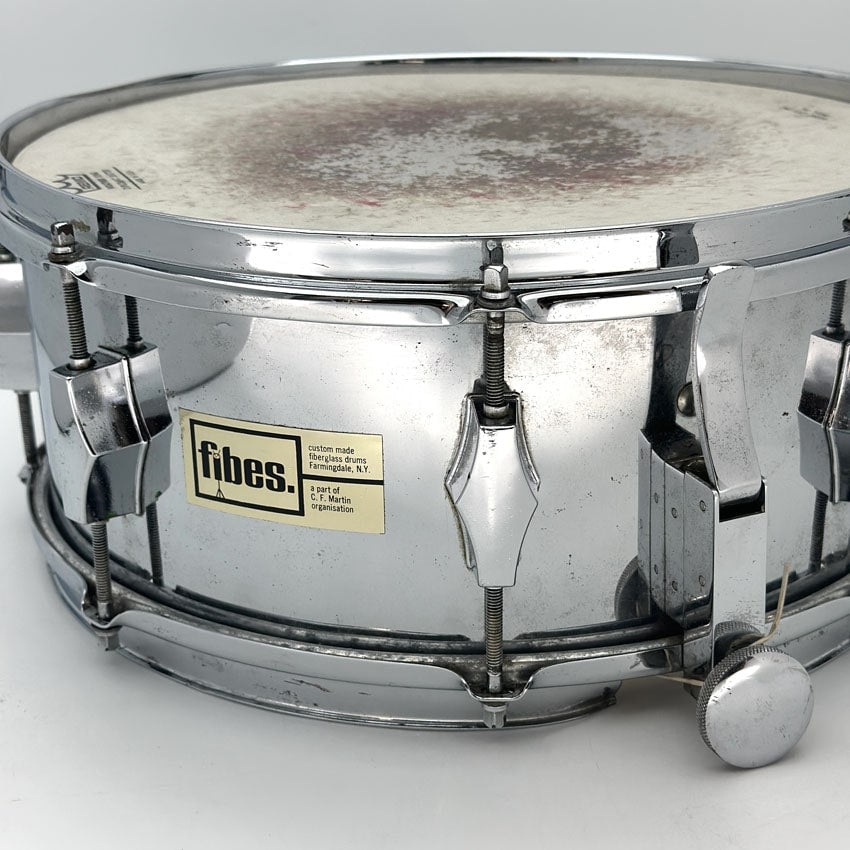Used Fibes Fiberglass Snare Drum 14x6.5 Chrome Wrap - Good - Drum Center Of Portsmouth