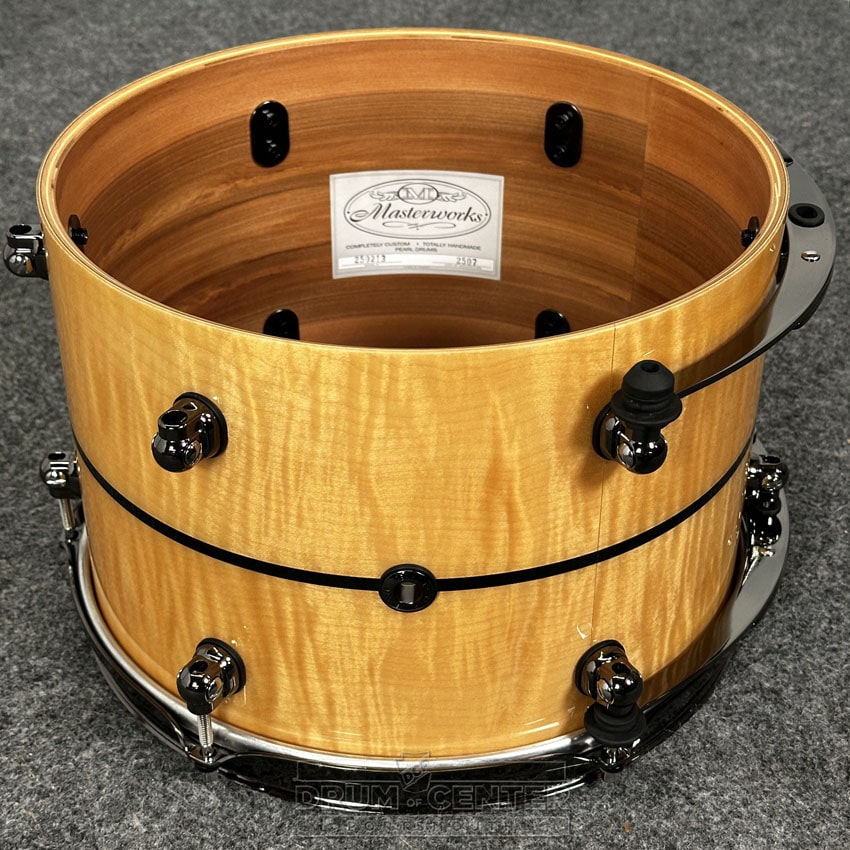 Pearl Masterworks 7pc Drum Set Fiddleback White Sycamore w/Black Nickel Hardware - Drum Center Of Portsmouth