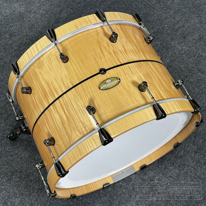 Pearl Masterworks 7pc Drum Set Fiddleback White Sycamore w/Black Nickel Hardware - Drum Center Of Portsmouth