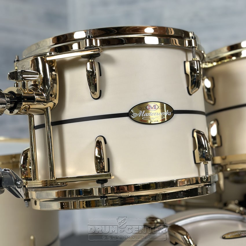 Pearl Masterworks 5pc Maple/Gum Drum Set Tiramisu w/Barnwood Inlay & Gold Hw - Drum Center Of Portsmouth