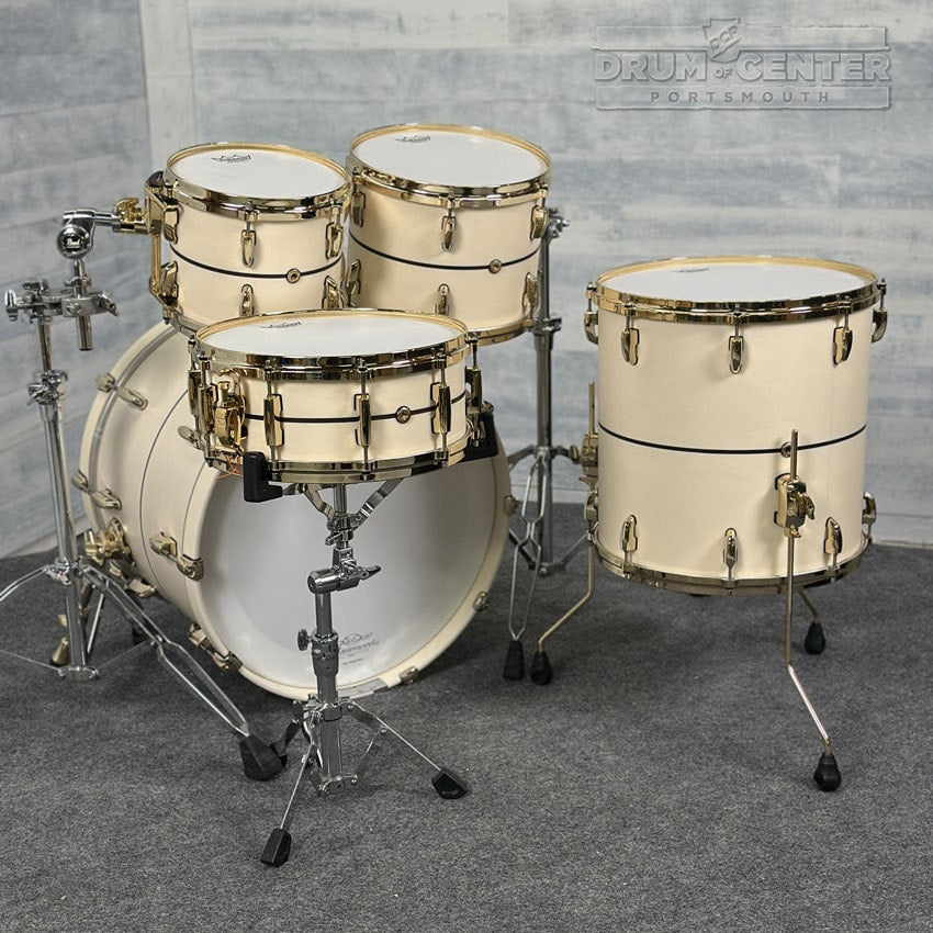 Pearl Masterworks 5pc Maple/Gum Drum Set Tiramisu w/Barnwood Inlay & Gold Hw - Drum Center Of Portsmouth