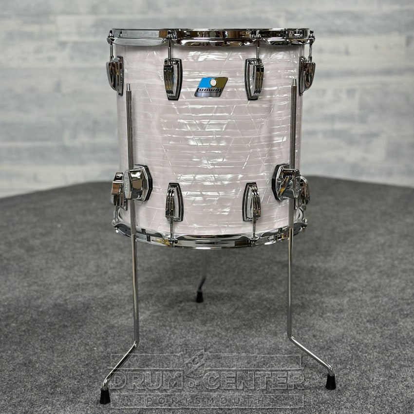 Ludwig Classic Maple "Super 70's" Floor Tom 14x14 70s White Marine Pearl - DCP Exclusive! - Drum Center Of Portsmouth