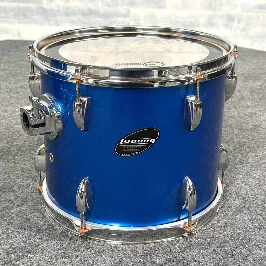 Used Ludwig Accent 4pc Drum Set Blue Wrap - Good - Drum Center Of Portsmouth