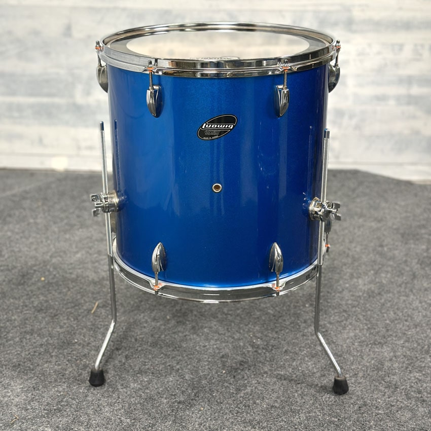 Used Ludwig Accent 4pc Drum Set Blue Wrap - Good - Drum Center Of Portsmouth