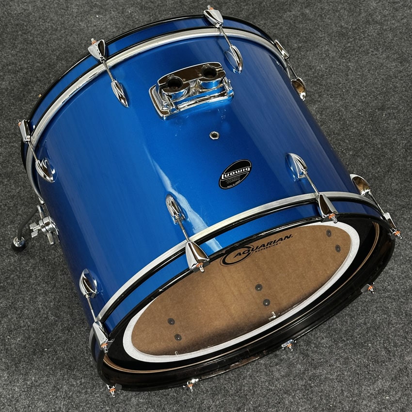 Used Ludwig Accent 4pc Drum Set Blue Wrap - Good - Drum Center Of Portsmouth