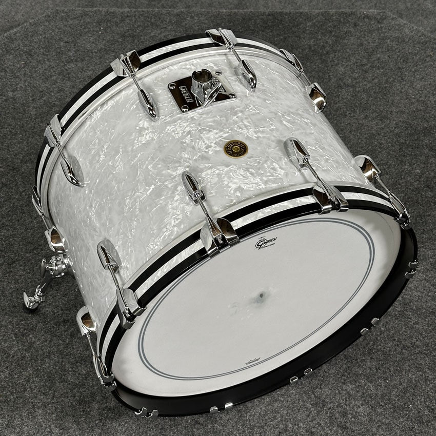 Used Gretsch USA Custom 4pc Drum Set 60s White Marine Pearl - Very Good - Drum Center Of Portsmouth