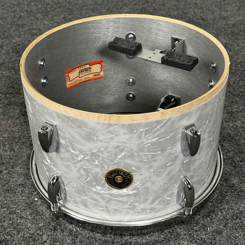 Used Gretsch USA Custom 4pc Drum Set 60s White Marine Pearl - Very Good - Drum Center Of Portsmouth