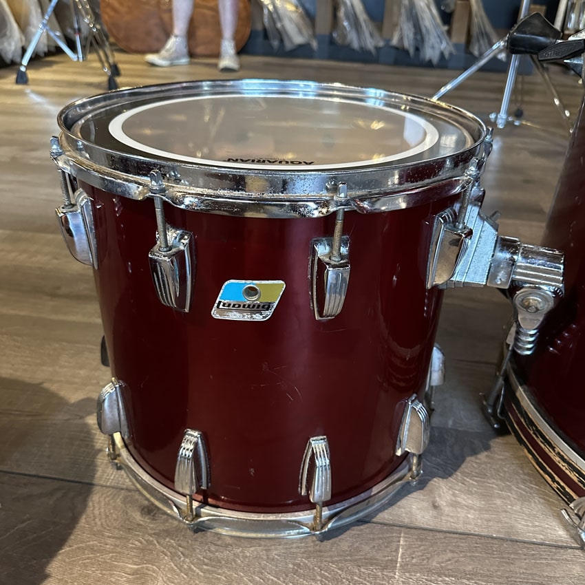 Used Vintage Ludwig 4pc Drumset Maroon Wrap - Fair - Drum Center Of Portsmouth