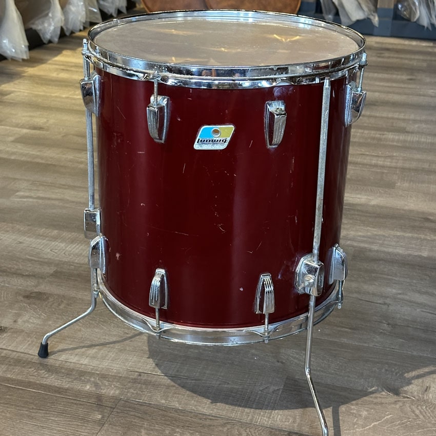 Used Vintage Ludwig 4pc Drumset Maroon Wrap - Fair - Drum Center Of Portsmouth