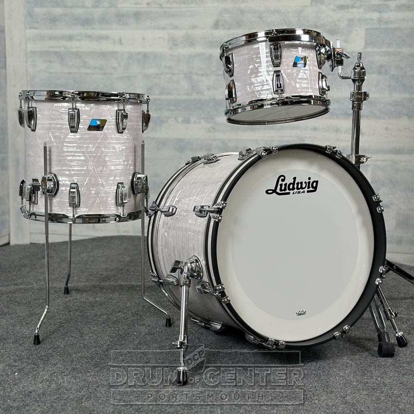 Ludwig Classic Maple 3pc Drum Set 20/12/14 70s White Marine Pearl - DCP Exclusive! - Drum Center Of Portsmouth